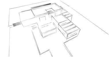 soyut mimari duvar kağıdı tasarımı, dijital konsept arkaplan