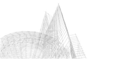 Mimari sanat konseptinde soyut çizgiler, minimum geometrik şekiller. 