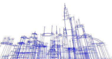 soyut mimari duvar kağıdı tasarımı, dijital konsept arkaplan