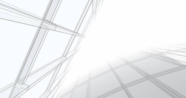 Arkaplanda mimari bina 3d illüstrasyon