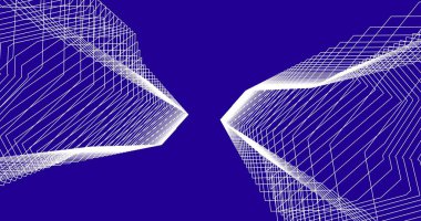 Mimari sanat konseptinde soyut çizgiler, minimum geometrik şekiller. 