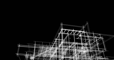 Mimari sanat konseptinde soyut çizgiler, minimum geometrik şekiller. 