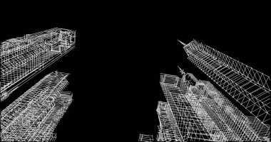 Mimari sanat konseptinde soyut çizgiler, minimum geometrik şekiller. 