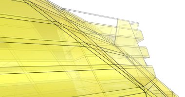 Mimari sanat konseptinde soyut çizgiler, minimum geometrik şekiller. 