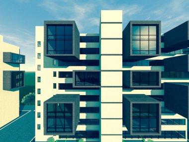 soyut mimari duvar kağıdı tasarımı, dijital konsept arkaplan