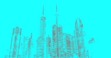 soyut mimari duvar kağıdı tasarımı, dijital konsept arkaplan