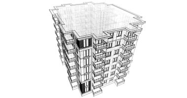 soyut mimari duvar kağıdı tasarımı, dijital konsept arkaplan