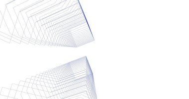 Mimari sanat konseptinde soyut çizgiler, minimum geometrik şekiller. 