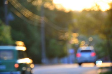 Bulanık şehir. Renkli soyut arkaplan