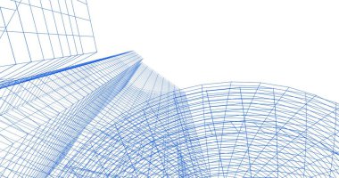 Mimari sanat konseptinde soyut çizgiler, minimum geometrik şekiller. 