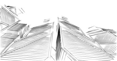 eskiz sanatı, geometrik mimari binalar tasarımı