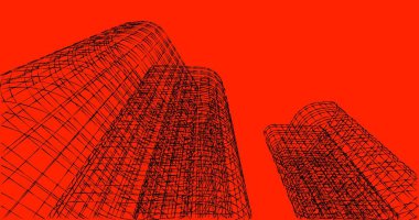 soyut mimari duvar kağıdı tasarımı, dijital konsept arkaplan