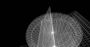 Mimari sanat konseptinde soyut çizgiler, minimum geometrik şekiller. 