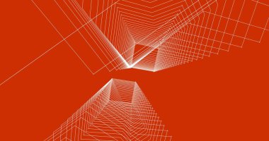 Mimari sanat konseptinde soyut çizgiler, minimum geometrik şekiller. 