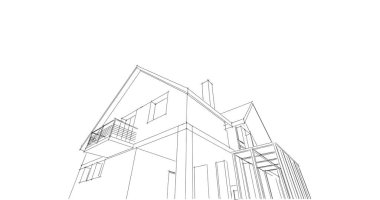 Mimari sanat konseptinde soyut çizgiler, minimum geometrik şekiller. 