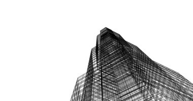 Mimari sanat konseptinde soyut çizgiler, minimum geometrik şekiller. 