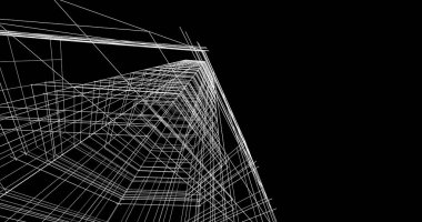 Mimari sanat konseptinde soyut çizgiler, minimum geometrik şekiller. 