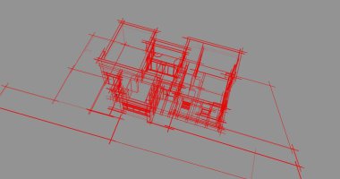 Mimari sanat konseptinde soyut çizgiler, minimum geometrik şekiller. 
