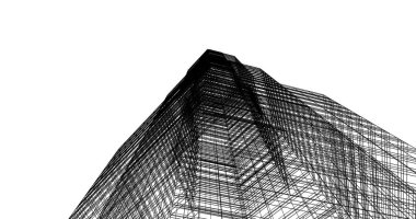 Mimari sanat konseptinde soyut çizgiler, minimum geometrik şekiller. 