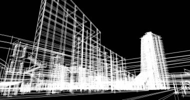 soyut mimari duvar kağıdı tasarımı, dijital konsept arkaplan