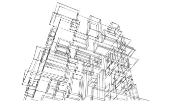 soyut mimari duvar kağıdı tasarımı, dijital konsept arkaplan