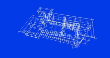 Mimari sanat konseptinde soyut çizgiler, minimum geometrik şekiller. 