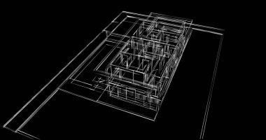 soyut mimari duvar kağıdı tasarımı, dijital konsept arkaplan