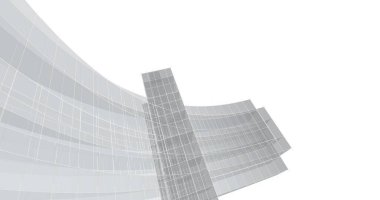 Arkaplanda mimari bina 3d illüstrasyon