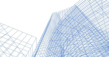 Mimari sanat konseptinde soyut çizgiler, minimum geometrik şekiller. 