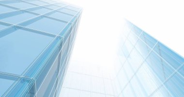 Arkaplanda mimari bina 3d illüstrasyon