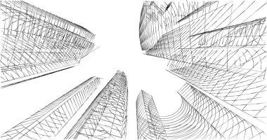 soyut mimari duvar kağıdı tasarımı, dijital konsept arkaplan