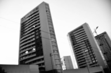 Bulanık şehir. Renkli soyut arkaplan