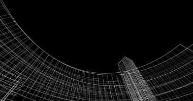 Mimari sanat konseptinde soyut çizgiler, minimum geometrik şekiller. 