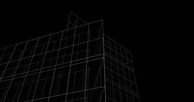 Mimari sanat konseptinde soyut çizgiler, minimum geometrik şekiller. 