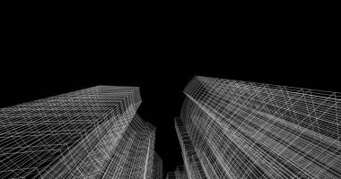 soyut mimari duvar kağıdı tasarımı, dijital konsept arkaplan