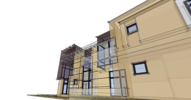 soyut mimari duvar kağıdı tasarımı, dijital konsept arkaplan