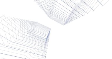 Mimari sanat konseptinde soyut çizgiler, minimum geometrik şekiller. 