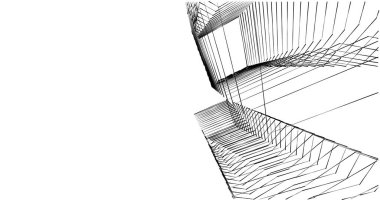 Mimari sanat konseptinde soyut çizgiler, minimum geometrik şekiller. 