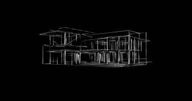 Mimari sanat konseptinde soyut çizgiler, minimum geometrik şekiller. 