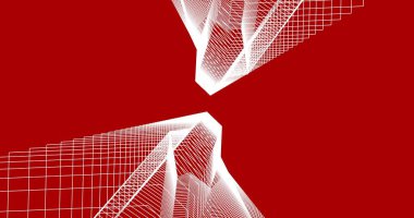 Mimari sanat konseptinde soyut çizgiler, minimum geometrik şekiller. 