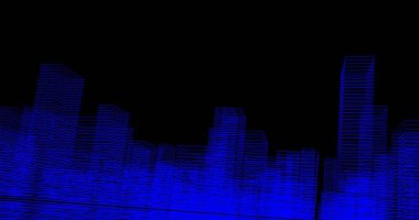 Arkaplanda mimari bina 3d illüstrasyon