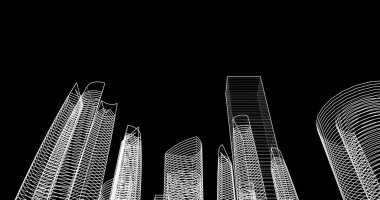 soyut mimari duvar kağıdı tasarımı, dijital konsept arkaplan