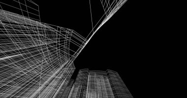 soyut mimari duvar kağıdı tasarımı, dijital konsept arkaplan