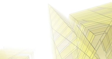 Mimari sanat konseptinde soyut çizgiler, minimum geometrik şekiller. 