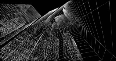 soyut mimari duvar kağıdı tasarımı, dijital konsept arkaplan