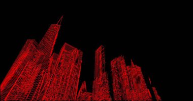 Mimari sanat konseptinde soyut çizgiler, minimum geometrik şekiller. 