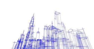 soyut mimari duvar kağıdı tasarımı, dijital konsept arkaplan