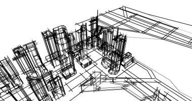 soyut mimari duvar kağıdı tasarımı, dijital konsept arkaplan