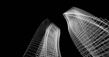 soyut mimari duvar kağıdı tasarımı, dijital konsept arkaplan