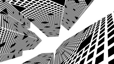 Arkaplanda mimari bina 3d illüstrasyon